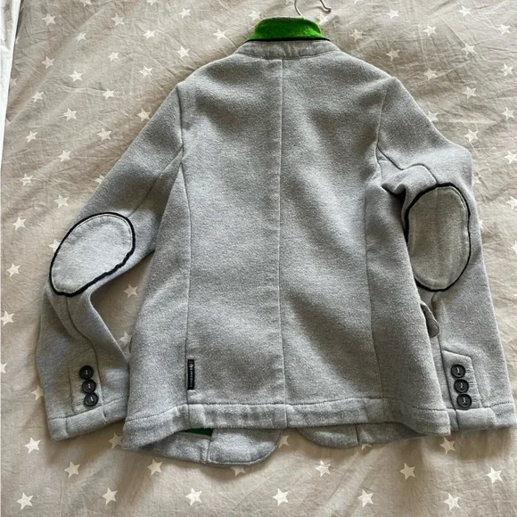 Armani Junior Boy Grey Knit Notched Collar Blazer 8 Yrs/ 130 $198